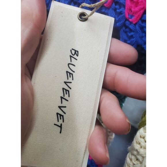 Crochet Bluevelvet Dress Size Large V-Neck - Picture 3 of 5